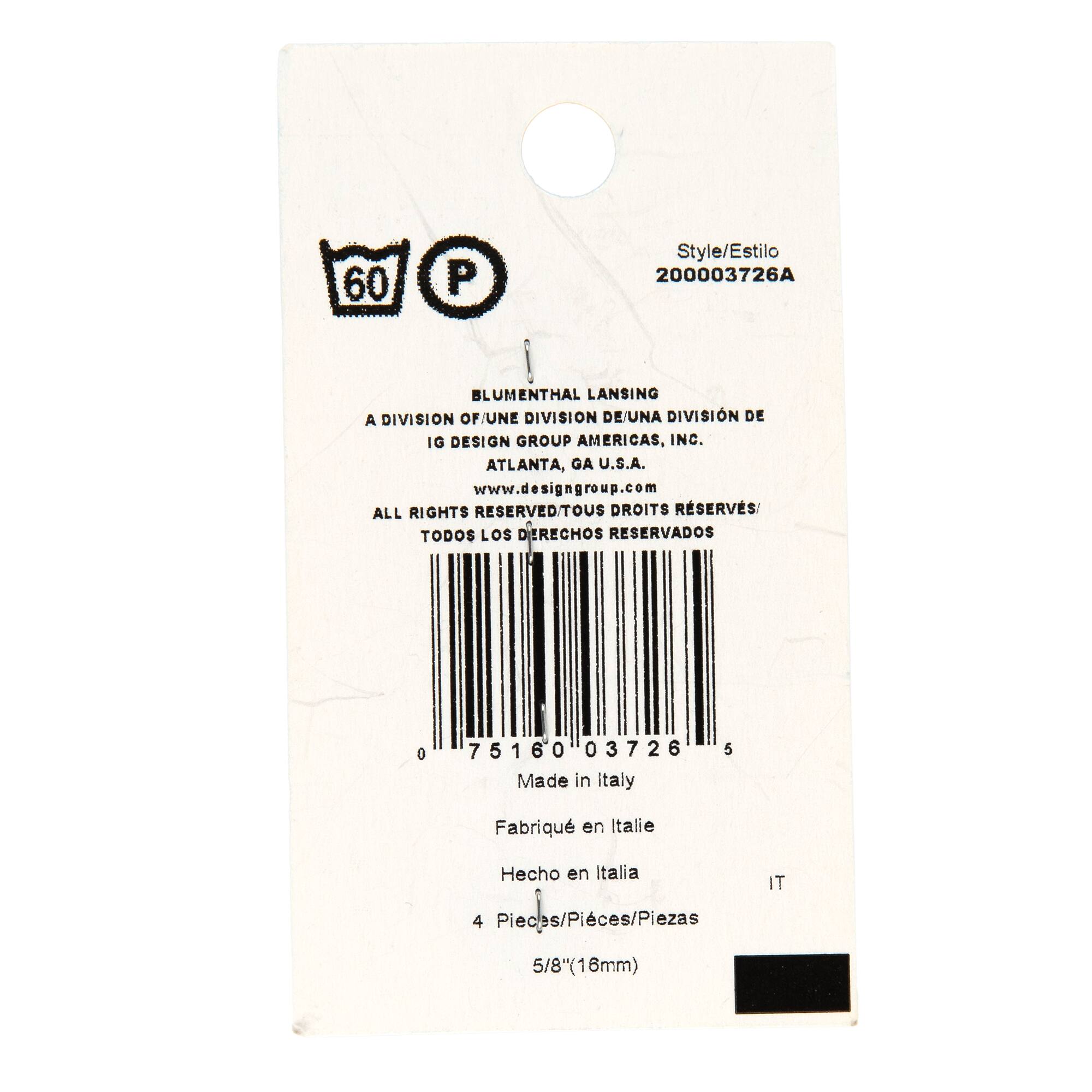 Spectrum Cool 5/8" Blue 4-Hole Buttons, 4ct.